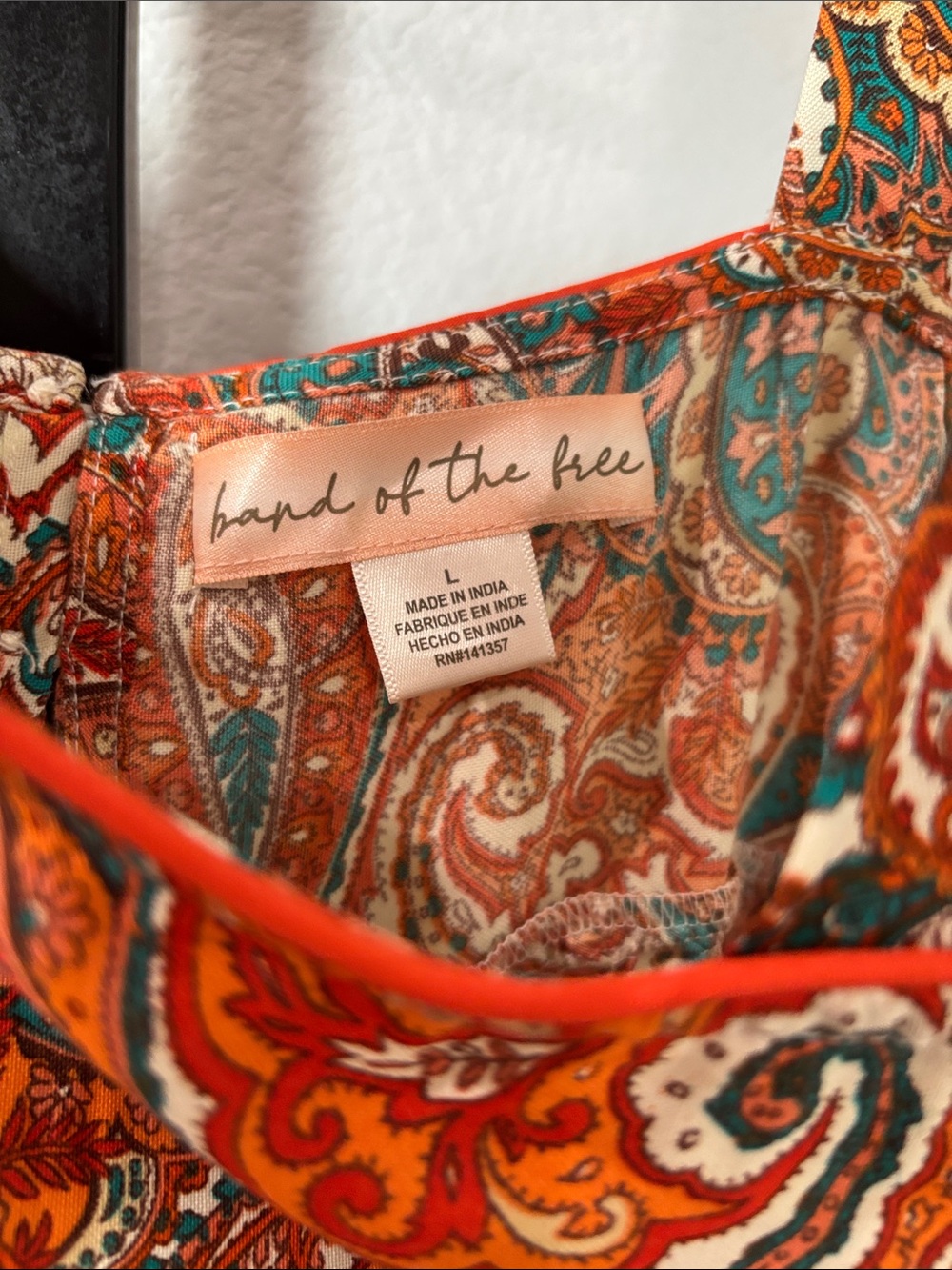 Band of the Free Rust Paisley Maxi Dress with Wide Straps 18-19” ptp Maxi sz L - Picture 4 of 5